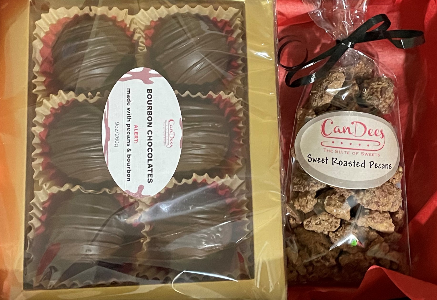 Bourbon Chocolates & Sweet Roasted Pecans Gift Pack